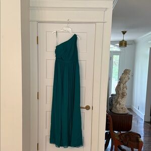 J. Crew Teal One Shoulder Dress